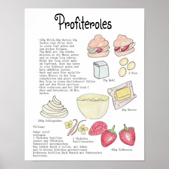Profiteroles-Rezept Poster (Front)