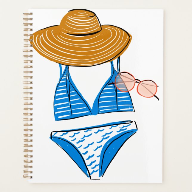Profitez du soleil - maillot de bain bleu (Devant)
