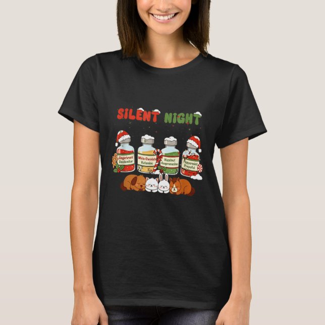 Profol Silent Night Funny Vet Tech Christmas  T-Shirt (Front)