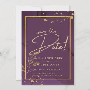 PROFONDE VIE OR FEUILLES Mariage Invitation