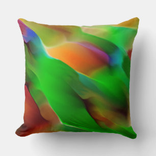 Profundity and coloured reliefs, green predominate throw pillow