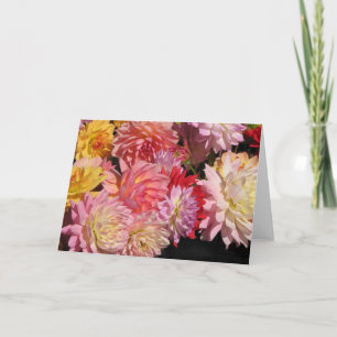 Profusion of dahlias card
