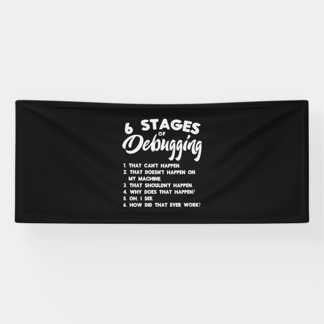 Progammer 6 Stages Of Debugging Banner (Horizontal)