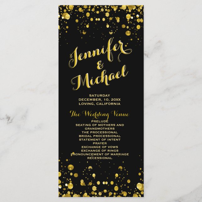 Program | Gold Confetti and Black (Front)