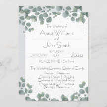 Program Green Eucalyptus Simple Boho Floral