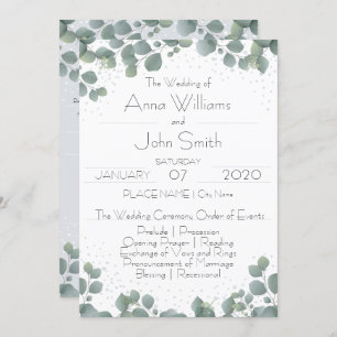 Program Green Eucalyptus Simple Boho Floral