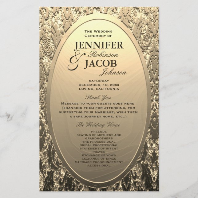 Program | Metallic Etched Gold Look (Front)