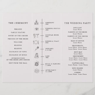 Program Minimalist Timeline for a Modern Wedding. Flyer