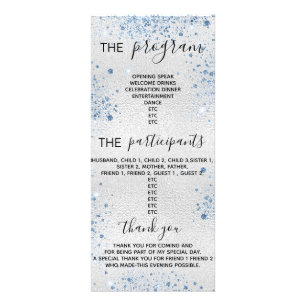 Program party silver blue glitter dust
