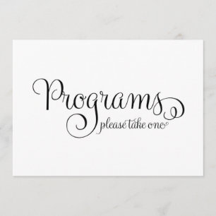 Program Wedding Sign,