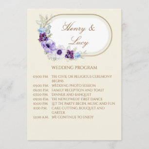 Programa planoLilac and Violet Floral Cream Garden Program