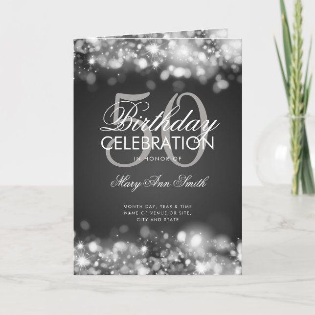 Programme 50e anniversaire Menu Glam Lights Silver (Devant)
