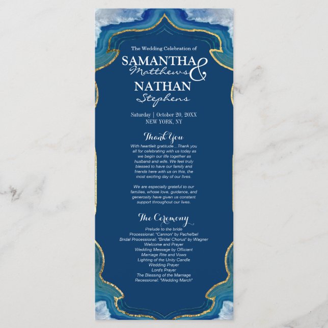 Programme Agate Elegant Pretty Blue Turquoise Geode Programm (Devant)