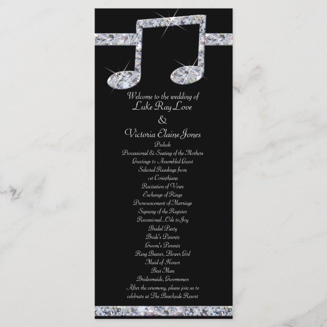 Programme Amateurs de musique Diamond Shimmer sur le Mariage (Devant)