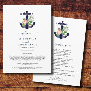 Programme Ancre Floral Nautique Été Mariage Itinéraire