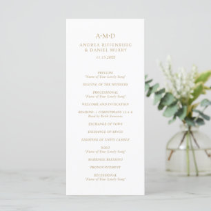Programme Andrea Gold Elegant Wedding