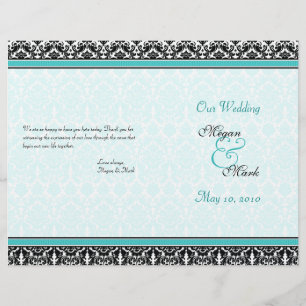 Programme Aqua Blue et Black Mariage damassé