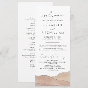 Programme Aquarelle Boho Abstraite   Cérémonie de mariage