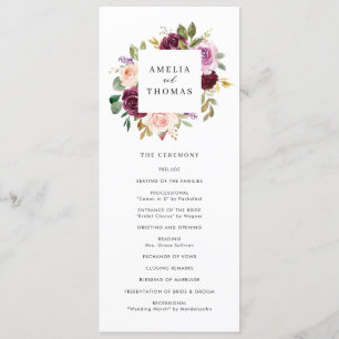 Programme Aquarelle Burgundy et Blush Fall FlorMariage