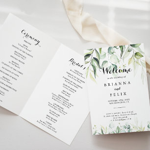Programme Aquarelle Eucalyptus Mariage plié
