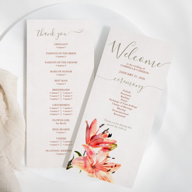 Programme Aquarelle Florale Lillies Terracotta (Créateur téléchargé)