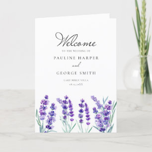 Programme Aquarelle Lavender Flowers Spring Wedding Livret