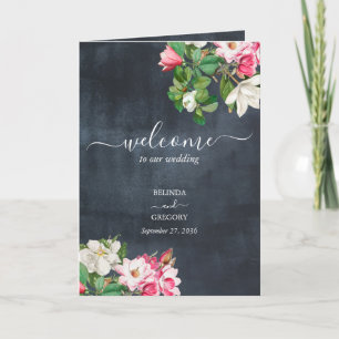 Programme Aquarelle Magnolia Mariage Ordre de service
