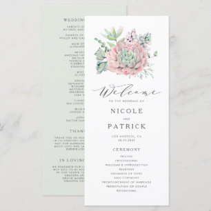 Programme Aquarelle Pastel Succulents Bouquet Mariage