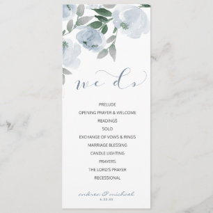 Programme Aquarelle romantique douce mariage Dusty Blue Grey