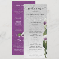 Aquarelle violette blanche Calla Lily Flowers Mari