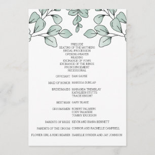Programme Aquarelle Whimsical Eucalyptus Mariage