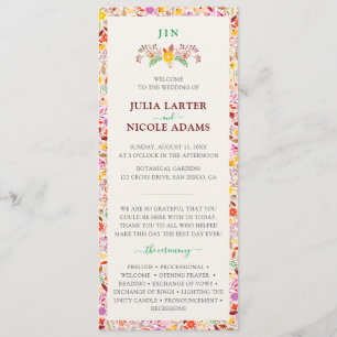 Programme Aquarelles vives Fleurs de tulipe d'été Mariage