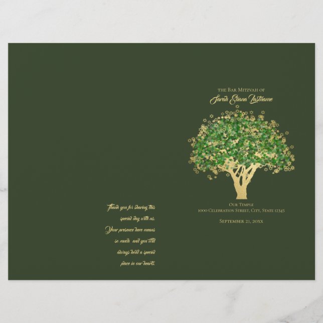 Programme Arbre de vie Mitzvah Couverture (Devant)