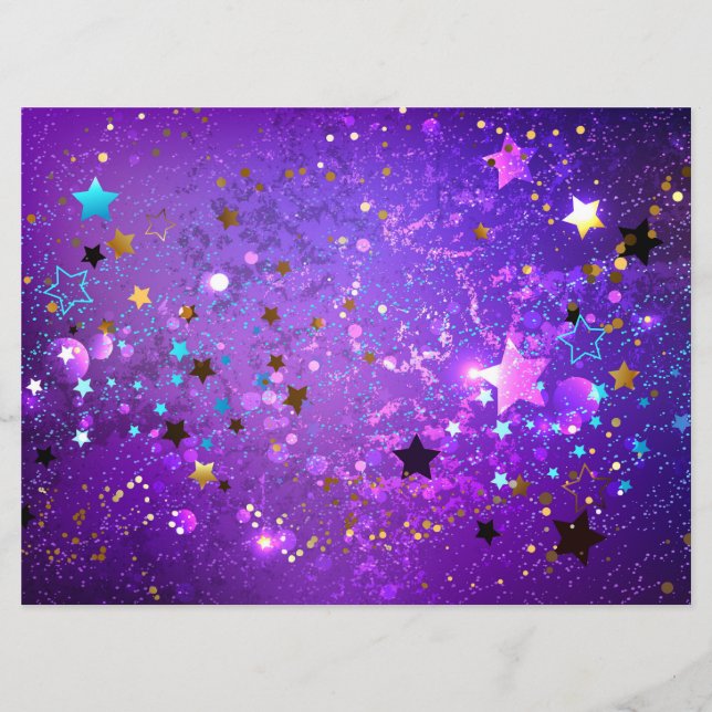Programme Arrière - plan de feuille violet avec étoiles (Devant)