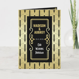 Programme Art Déco Gold Black Entourage Ordre de cérémonie