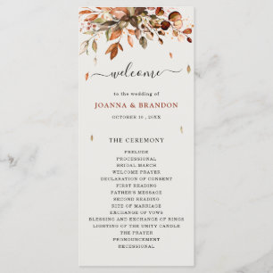 Programme Automne Feuilles Russe Pays Boho Mariage
