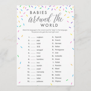 Programme Baby Around The World Shower Game Card - Sautinett