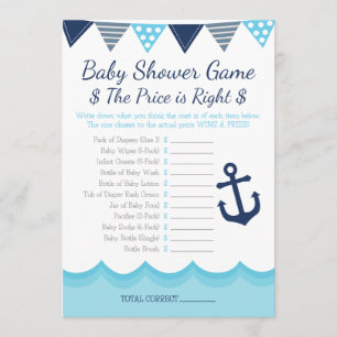 Programme Baby shower marin - Le prix est le bon jeu