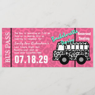 Programme Bachelorette Party Leopard Bus Pass