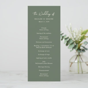 Programme Bailee Olive Green Mariage moderne