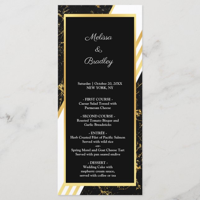 Programme Bandes de marbre d'or typographie noir (Devant)
