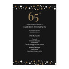 Black Gold 65e anniversaire Elegant Party Programm
