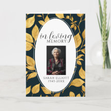 Black & Gold Photo Funeral Order of Service