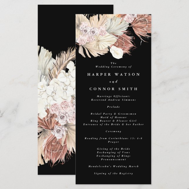 Programme Black Grass Tropical Premium Floral Mariage (Devant / Derrière)