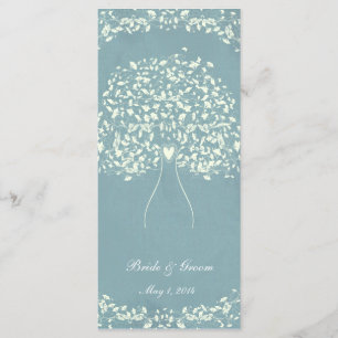 Programme Bleu soie Coeur Arbre Mariage supplémentaire