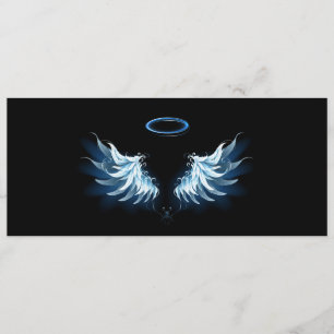 Programme Blue Glowing Angel Wings on black background