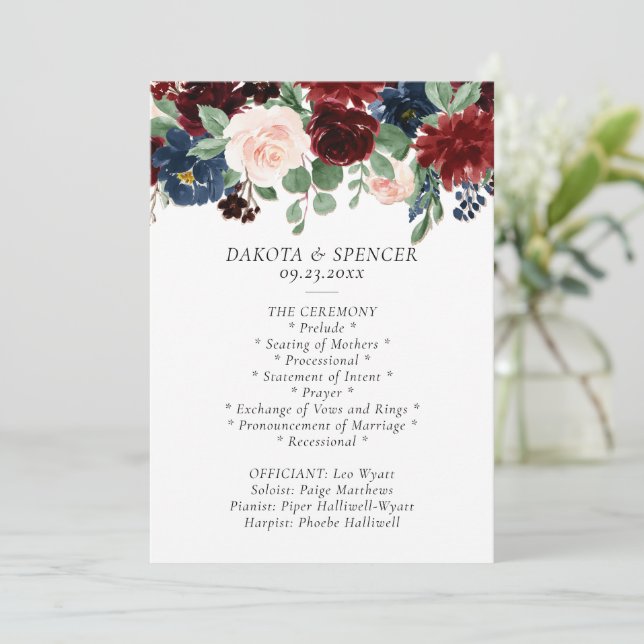 Programme Boho Bloom | Rouge Bourgogne et bleu marine (Debout devant)