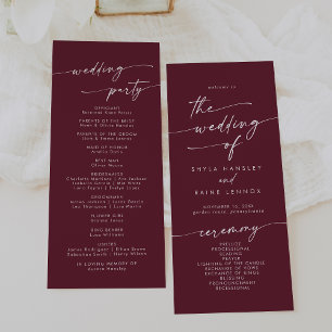 Programme Boho Chic Bourgogne Mariage Longueur du thé rouge