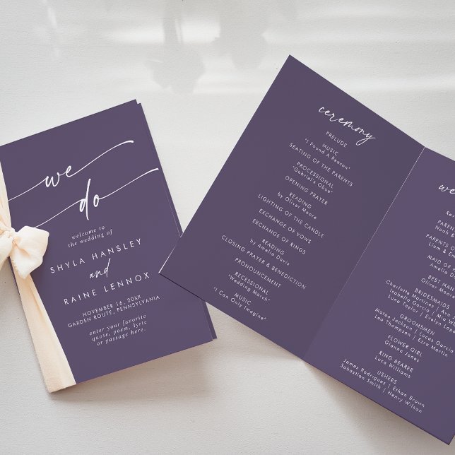 Programme Boho Chic Plum Purple Nous Faisons Plier Mariage (Créateur téléchargé)