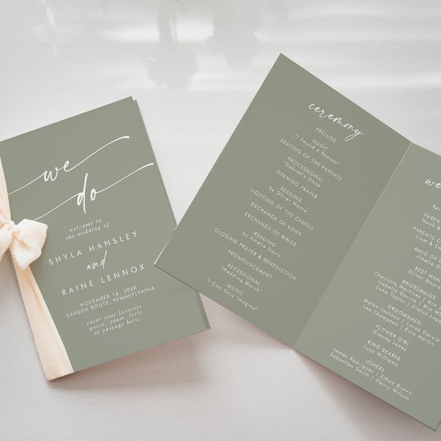 Programme Boho Chic Sage Green Nous faisons plié Mariage (Créateur téléchargé)